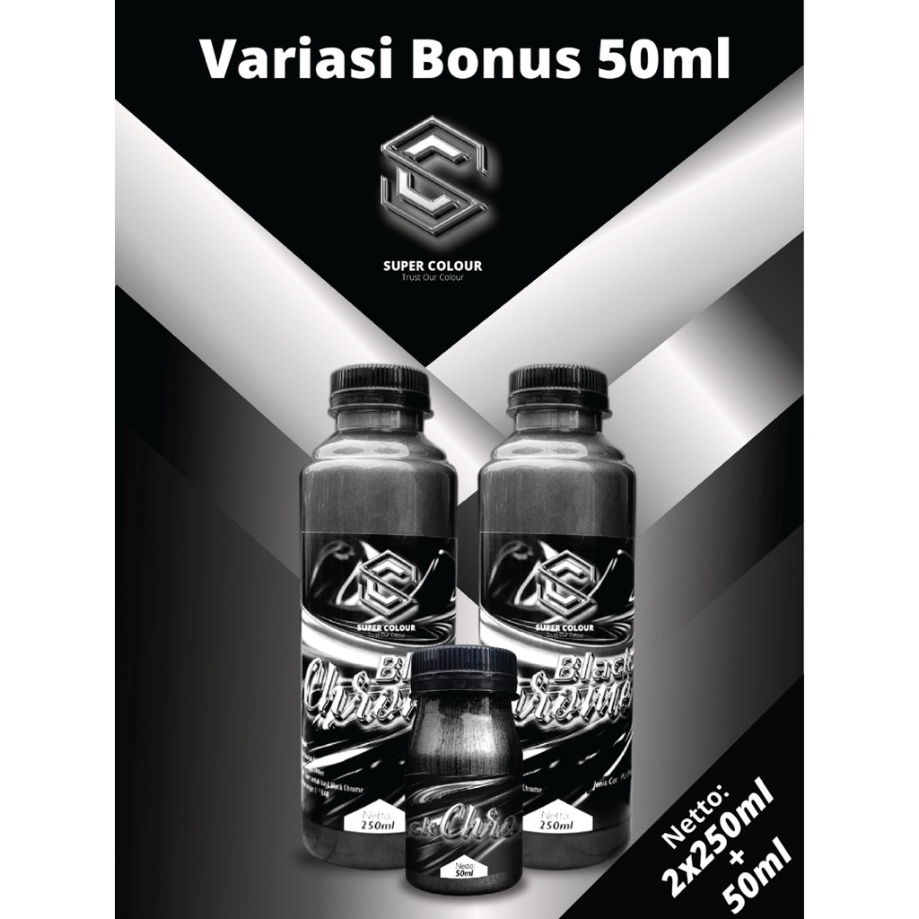 Cat PU Black  Chrome  beli 500ml free50ml lebih  murah original  super colour