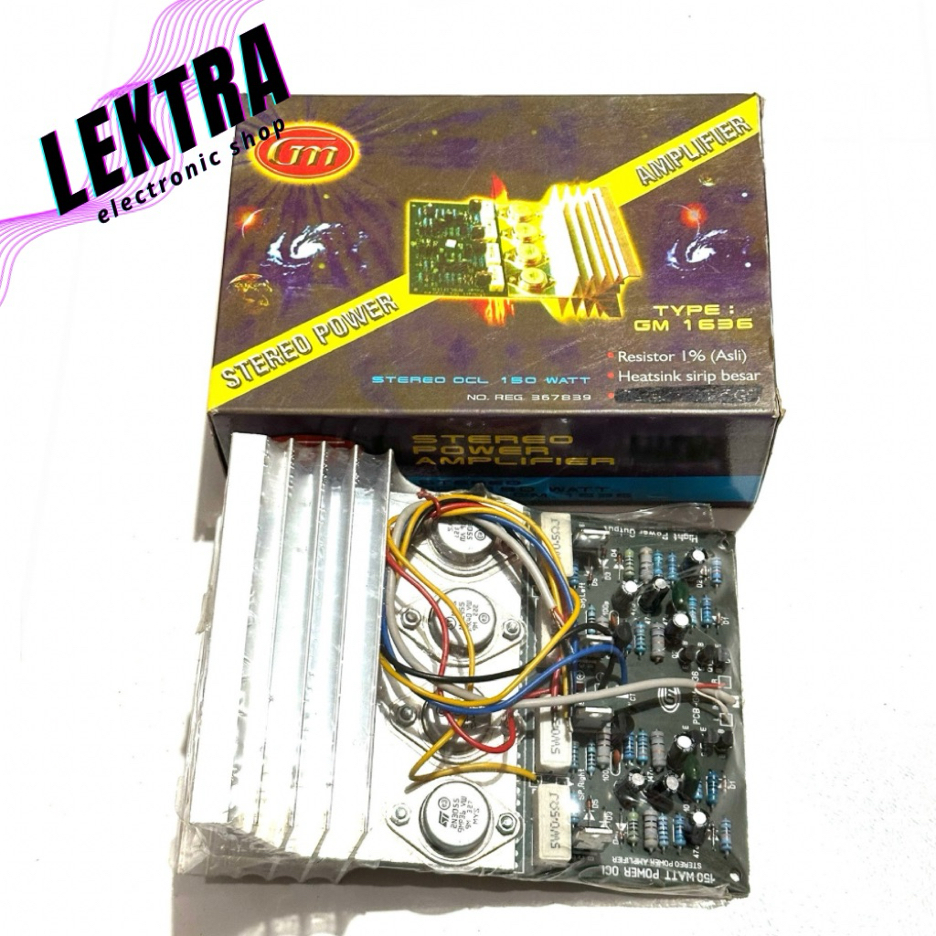 Kit GM 1636 Stereo Power Amplifier OCL 150w 150 w watt Heatsink GM1636