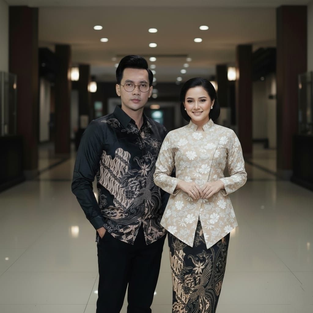 Viona Batik - Couple Janggan Kebaya Jawa KARTINI Kekinian Baju Couple Pesta Kondangan Tunangan Lamar