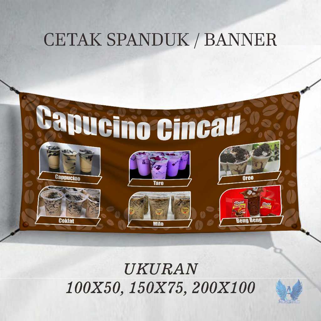 Cetak Spanduk Banner CAPUCINO CINCAU B Costom Desain
