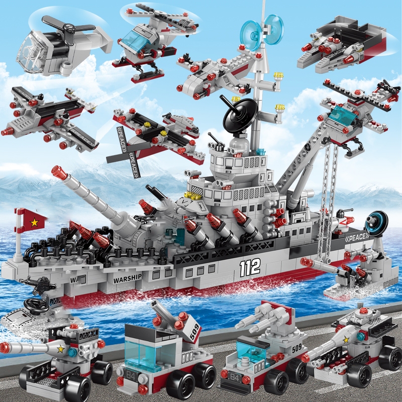 Hot Sale Jh Toys Kapal Perang Bricks Polisi Swat 3D Puzzle Susun Edukasi Mainan Kapal Induk Mainan