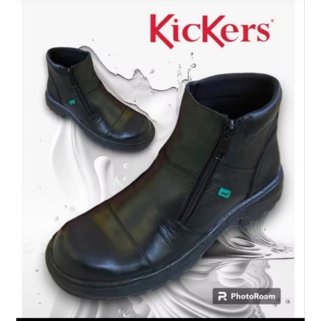 sepatu septy ujung besi kulit asli