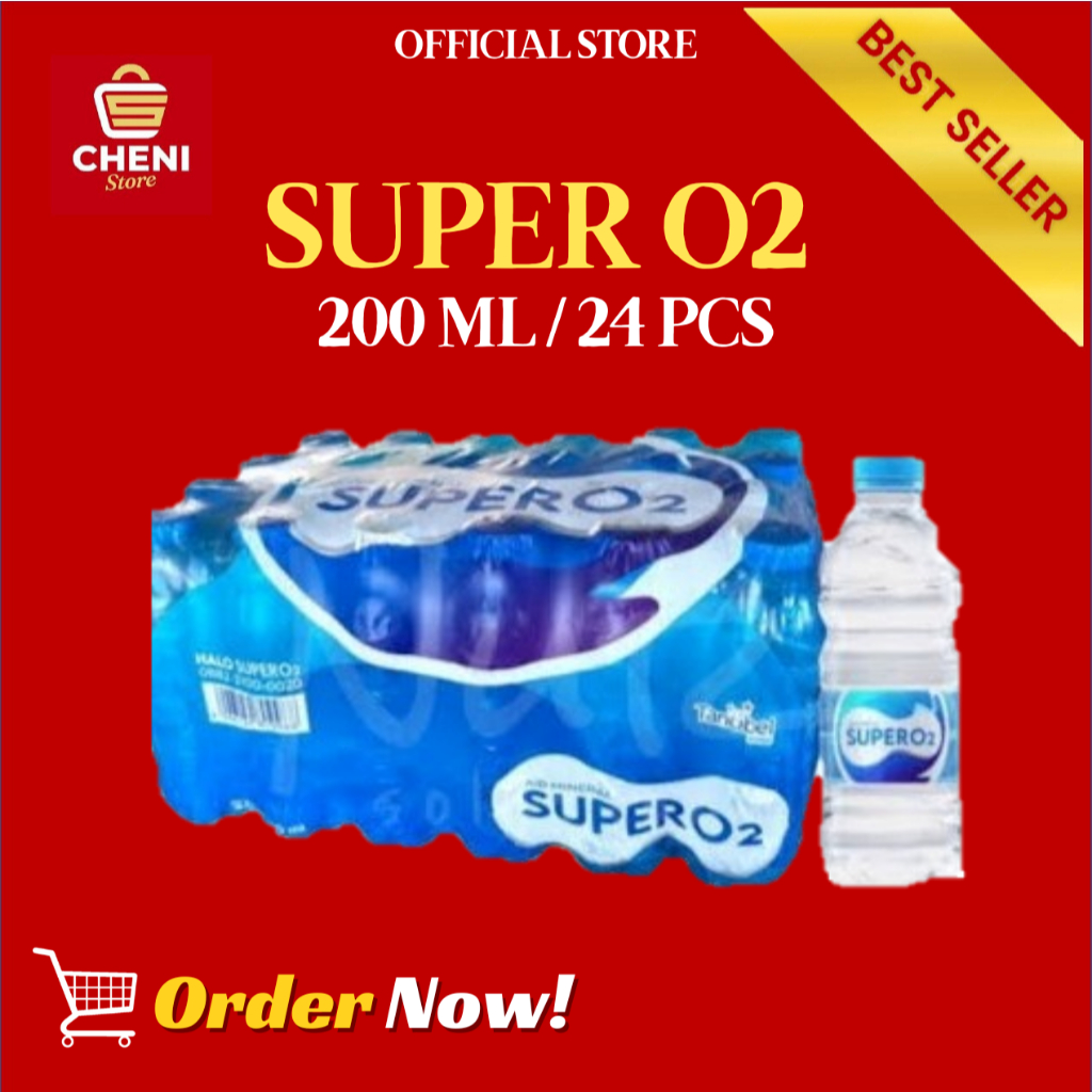 AIR MINERAL SUPER O2 - AIR MINERAL BOTOL KECIL - AIR KEMASAN 200 ML - MURAH SUPER O2