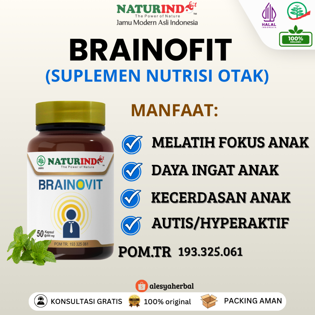 BRAINOFIT Vitamin Otak Anak Nutrisi Daya Ingat Otak Kecerdasan Otak Peningkat Daya Ingat Anti Depres