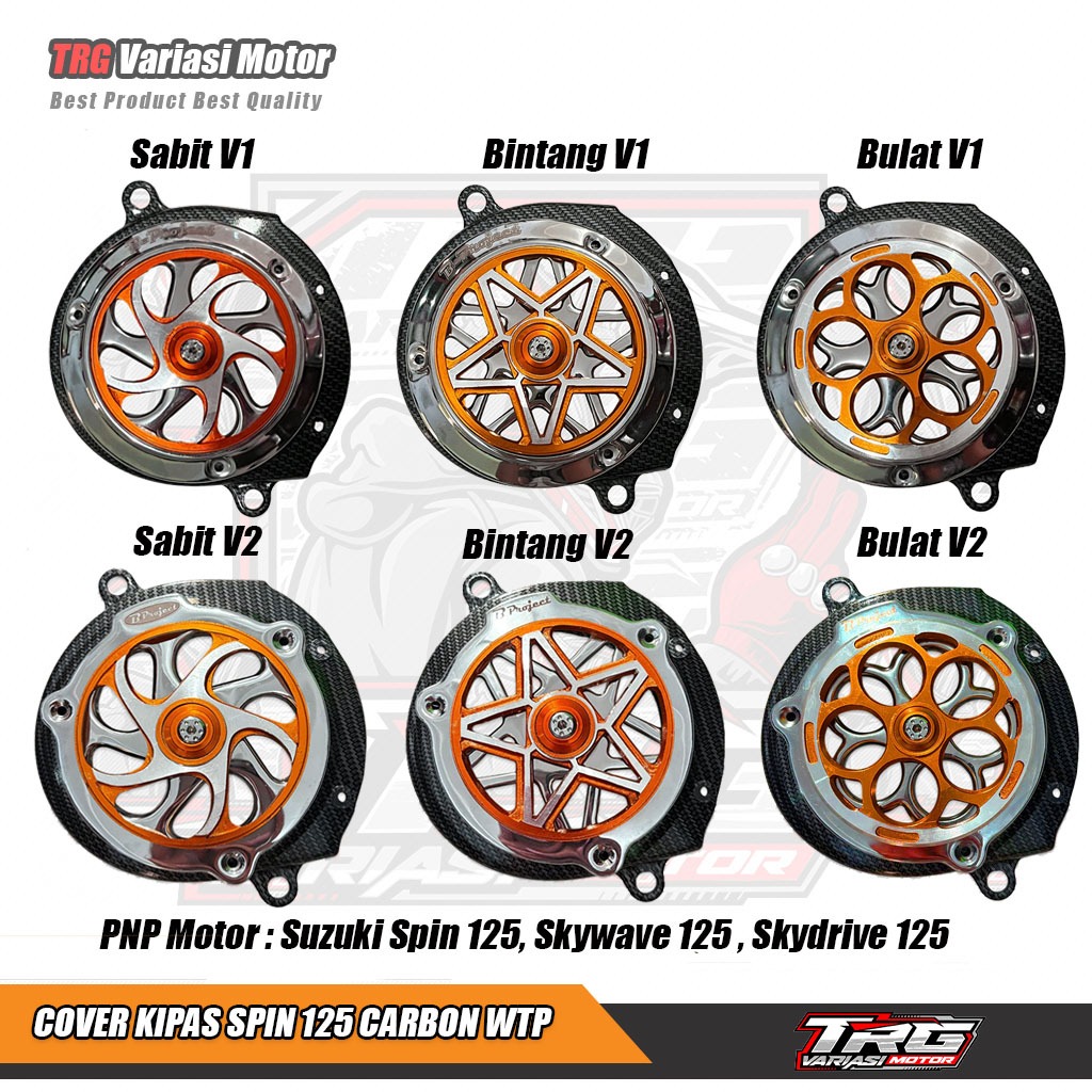 Tutup Kipas Spin 125 Skywave Skydrive Hayate Carbon WTP Set Spinner Bigproject All Type