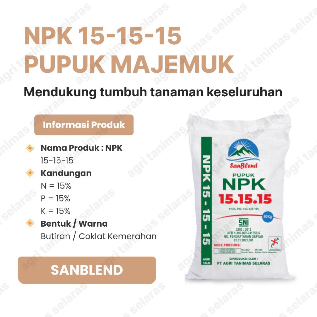 Pupuk NPK 15-15-15 Sanblend