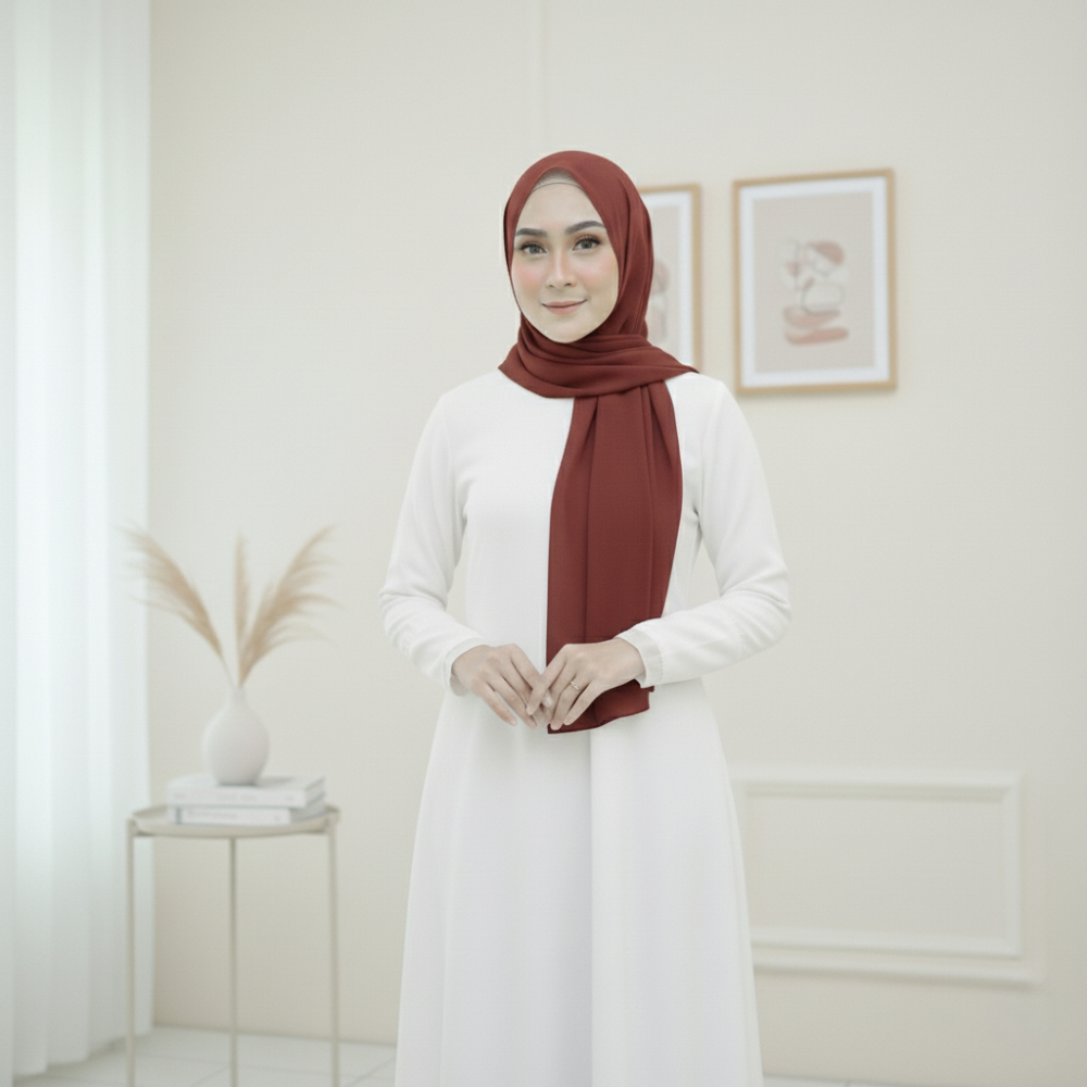 NAFEESA - kerudung pashmina dewasa instan size M