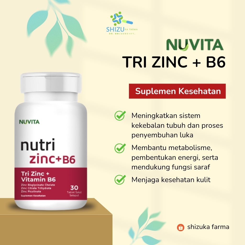 Nuvita Tri Zinc + B6 30 Tablets