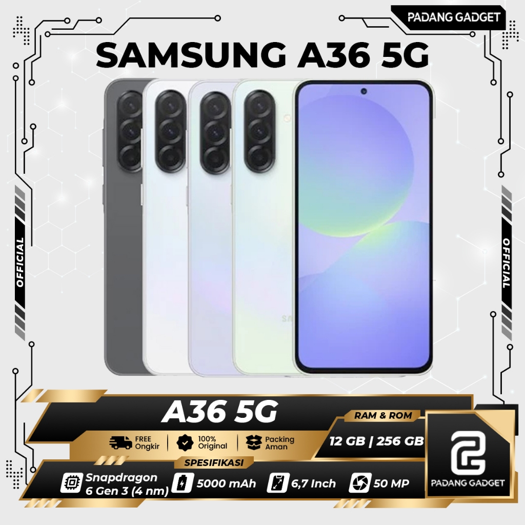 Samsung Galaxy A36 5G 12+8/256 GB LCD Super Amoled Smartphone Original Garansi Resmi 1 Tahun
