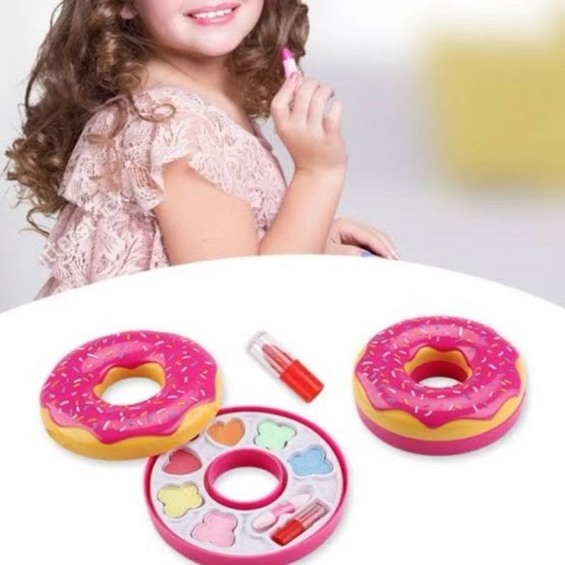 COD Mainan Anak Mekup Donat Make Up Kerang Rias Wajah Make Up Mini Anak Perempouan Maianan Anak