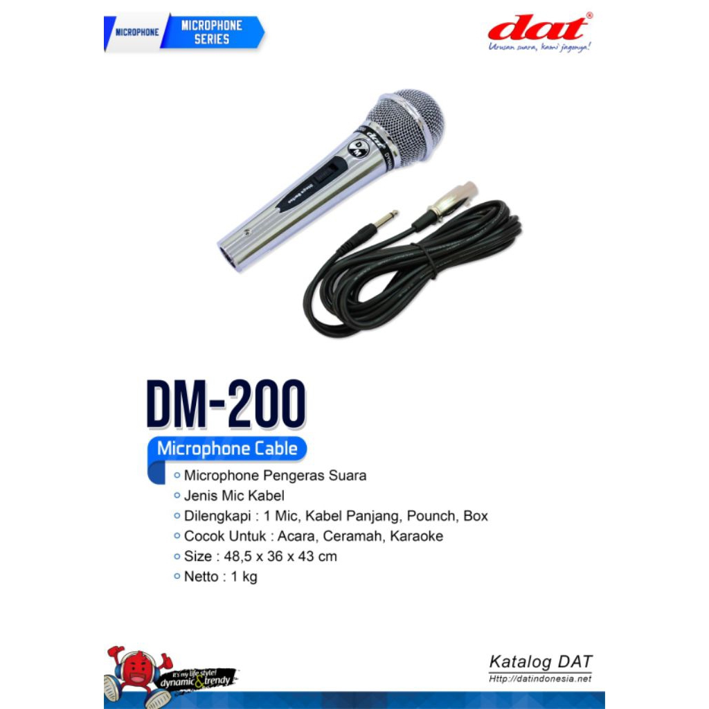 DAT DM-200 – Mic Wireless UHF, 2 Mic, Receiver Kompak