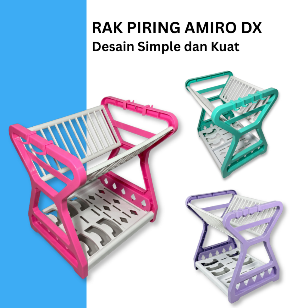Rak Piring Dapur Plastik Susun 2 Mini Serbaguna Amiro Murah Berkualitas - Rak Wastafel
