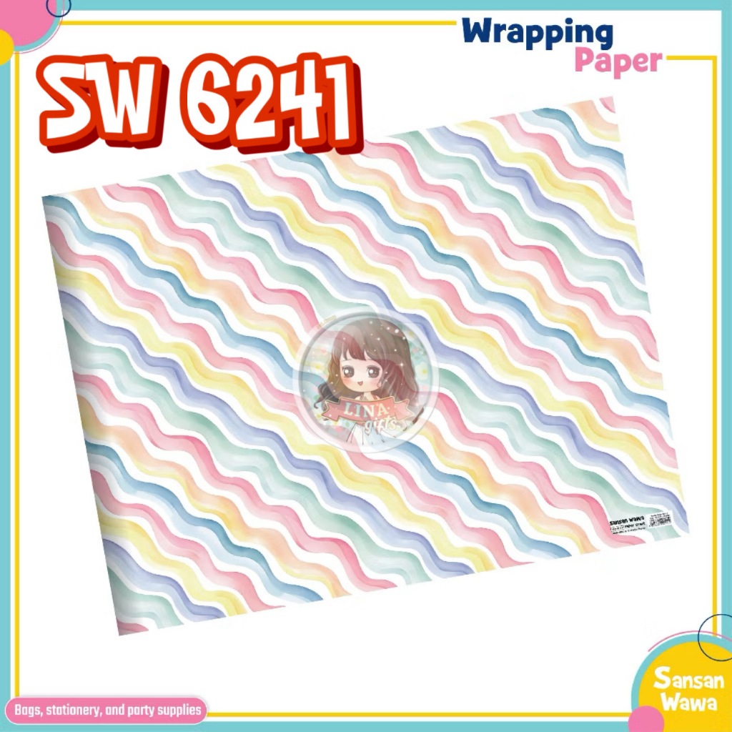 ( 5 Lembar ) AESTHETIC SANWA -  KERTAS KADO SANSAN WAWA / GIFT WRAPPING PAPER CLASSIC VINTAGE