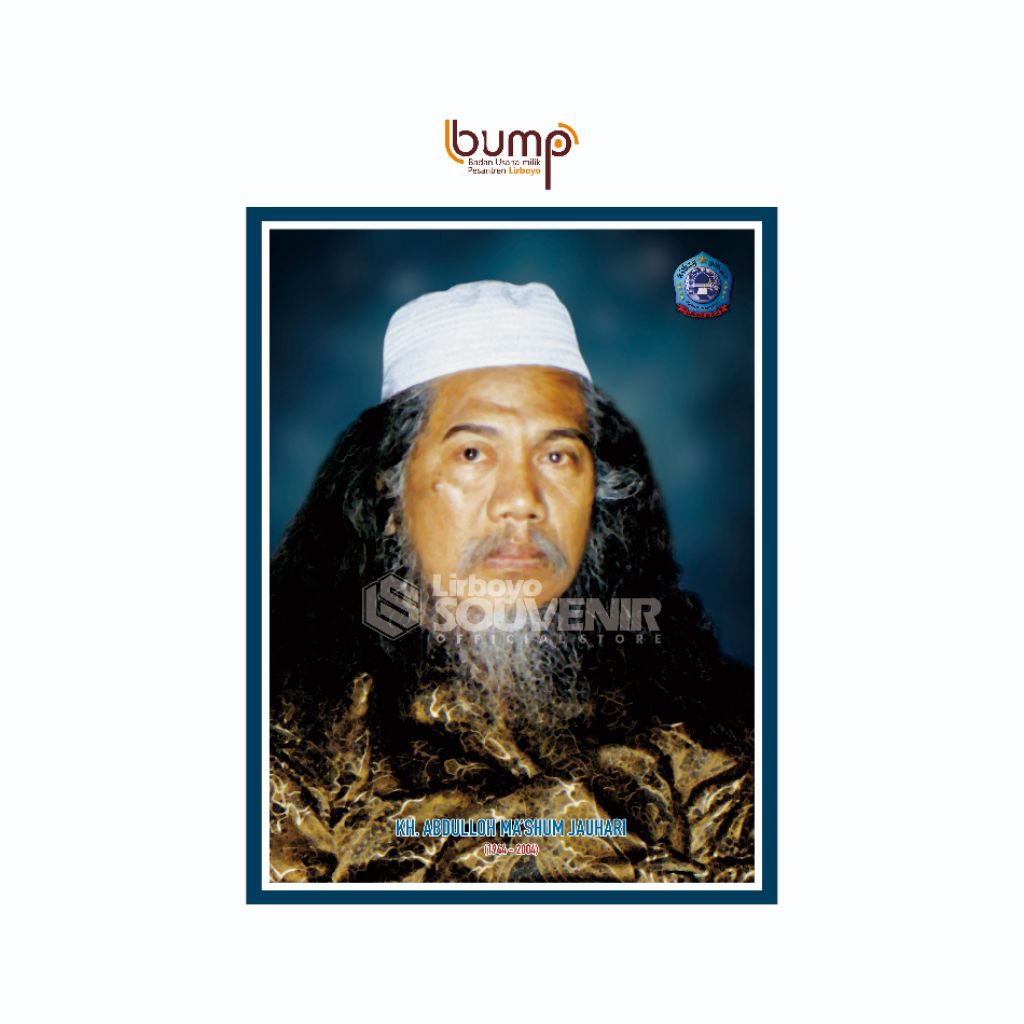 Poster Masyayikh Lirboyo KH. Ma'shum Jauhari Ukuran A3