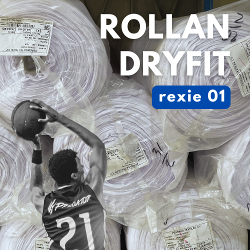 Kain Jersey Dryfit Rexie-01 72" 160 - 170 GSM Jersey Dryfit 1 ROLL Perdana Textile