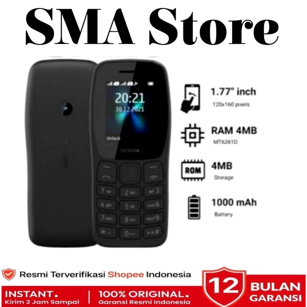 Nokia 110 Shaka HP Jadul Dual SIM Original 100%