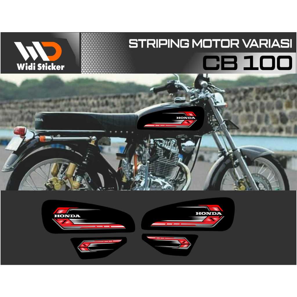 stiker motor striping variasi cb 100