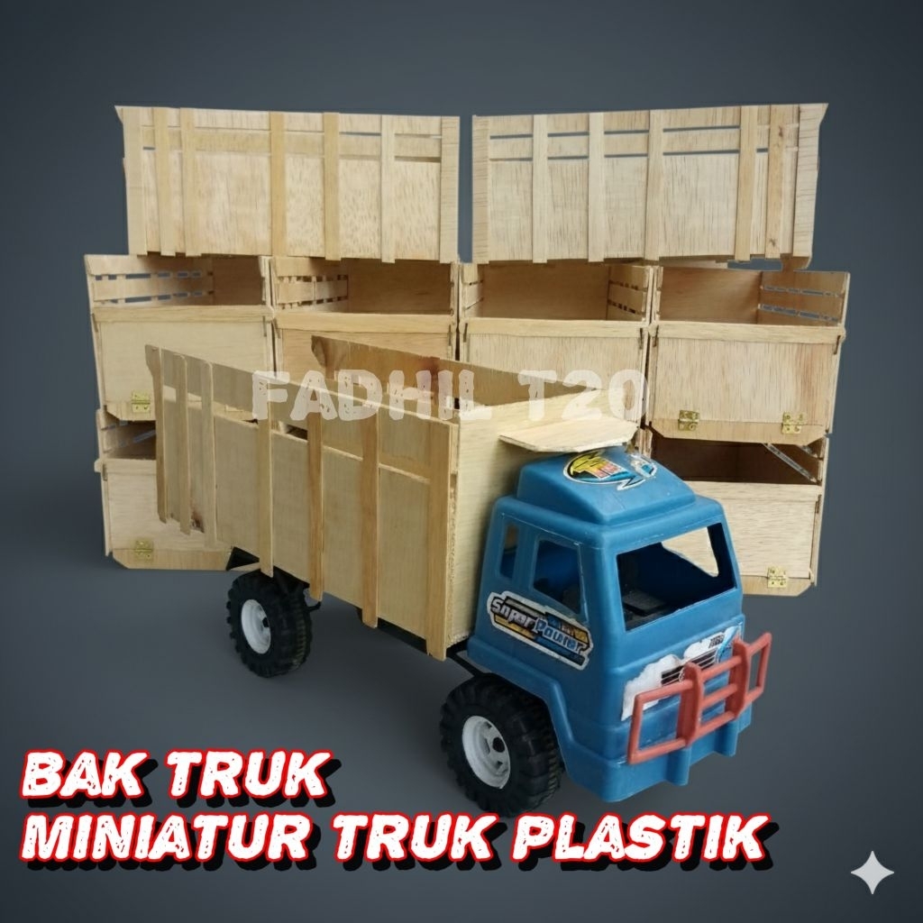 BAK TRUK MINIATUR kayu, miniatur truk plastik (HANYA MENJUAL BAKNYA SAJA)