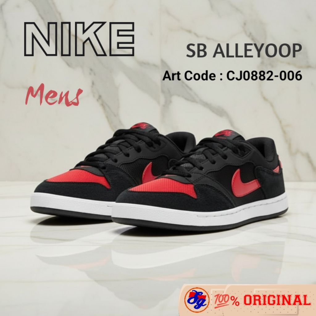 Sepatu NIKE Shoes MENS LIFESTYLE SB ALLEYOOP Black University Red CJ0882-006 Setya Global