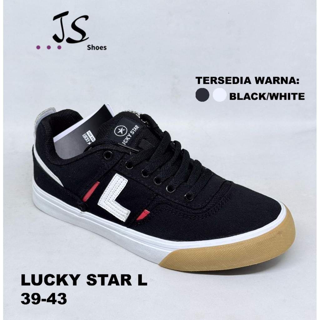 LUCKY STAR L - SEPATU SNEAKERS TALI PRIA DEWASA MERK LUCKY STAR ORIGINAL