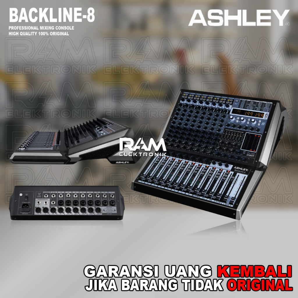 Mixer 8 Channel ASHLEY BLACKLINE 8 | BLACK LINE 8 Double Effect Bluetooth USB Original