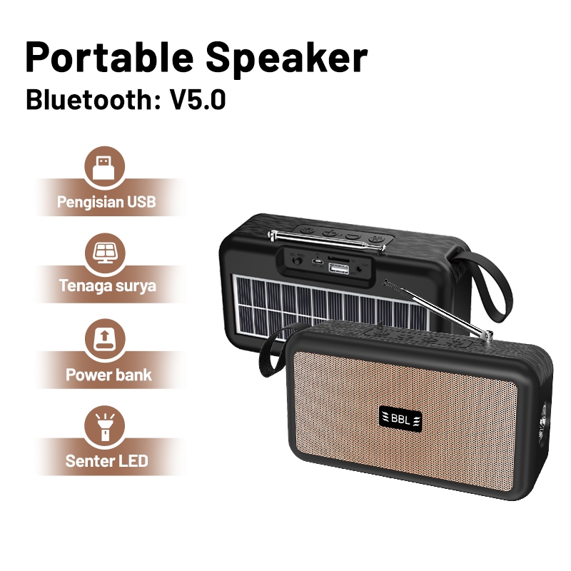 Waterproof Portable Bluetooth Speaker / Radio Speaker FM/AM Portable Murottal With Solar Powerbank, 