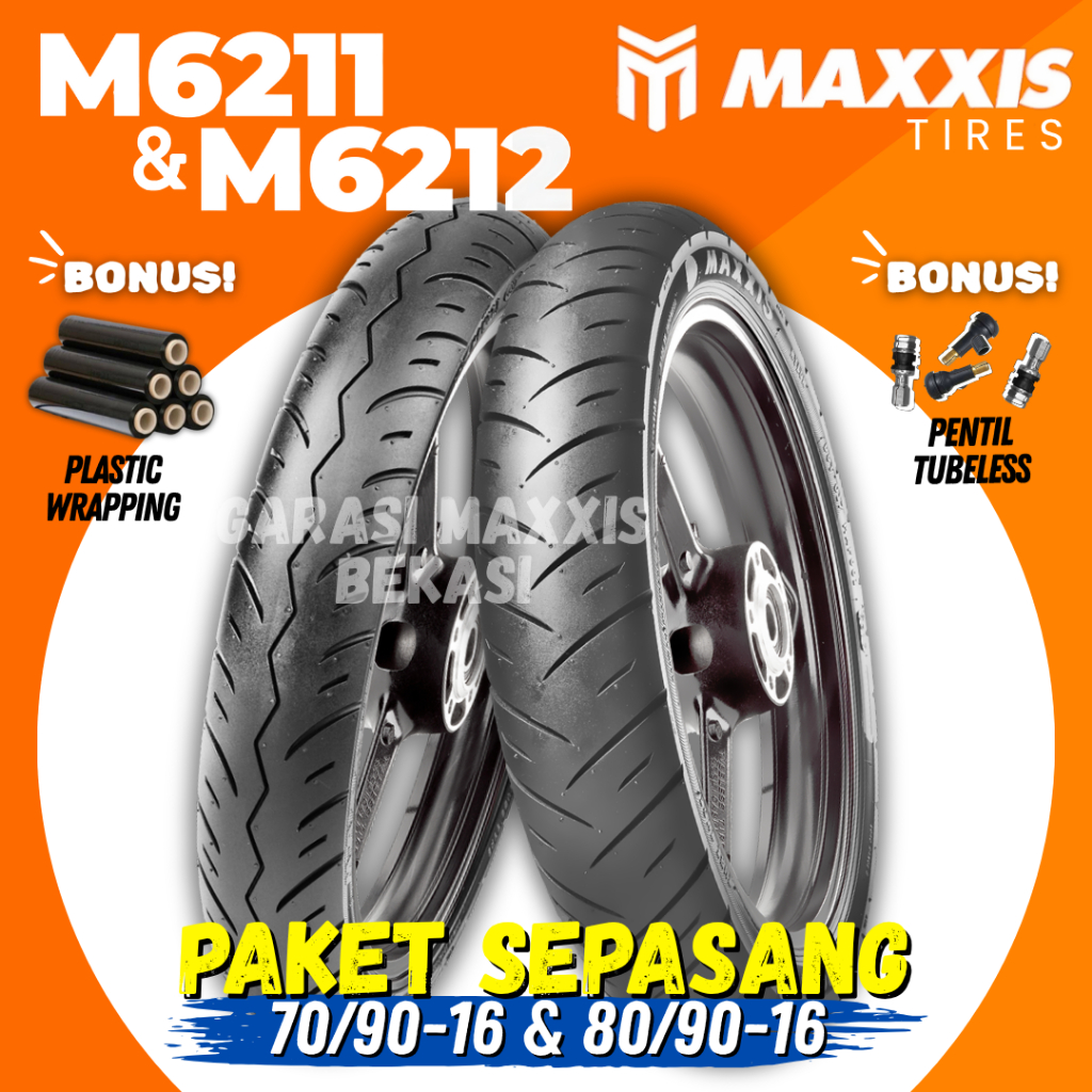 [HARGA SEPASANG] BAN MAXXIS M6211/12 RING 16 ( 70/90-16 & 80/90-16 ) BAN MAXXIS M6211 / M6212 / M621