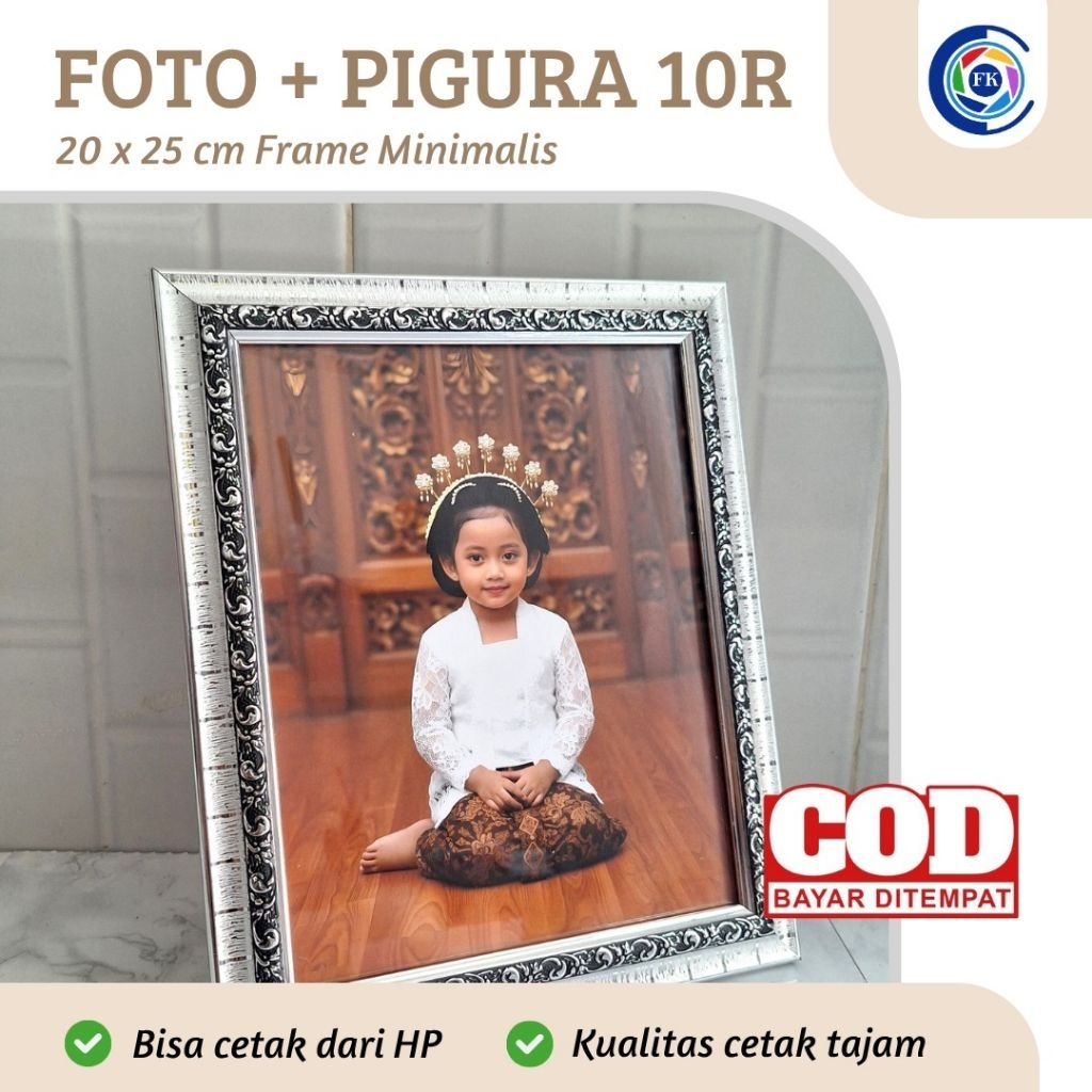 Cetak Foto Pigura 10R (20x25cm) Gratis Editing Foto/ Pigura Kaca / Cetak Foto Premium / Frame Foto M