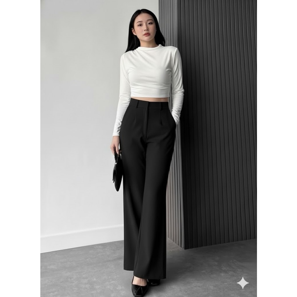 ETTA PANTS BAGGY WIDE LEG - Kulot Loose Pants Jumbo Wanita HIghwaist Semiwool Premium