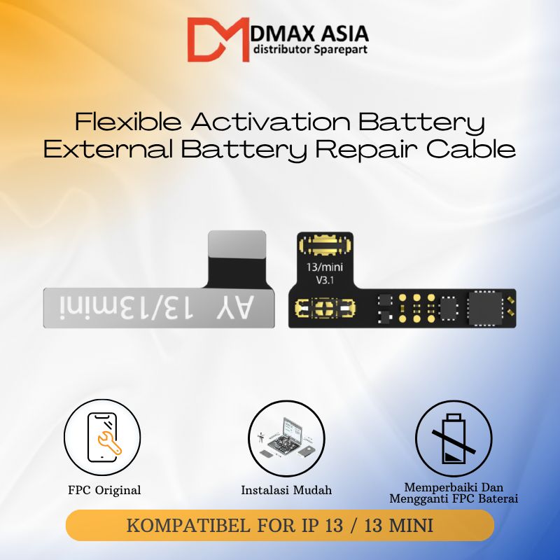 Dmax Asia - AY A108 Flexible Battery IP 13 / 13 Mini TAG-ON Repair FPC Original