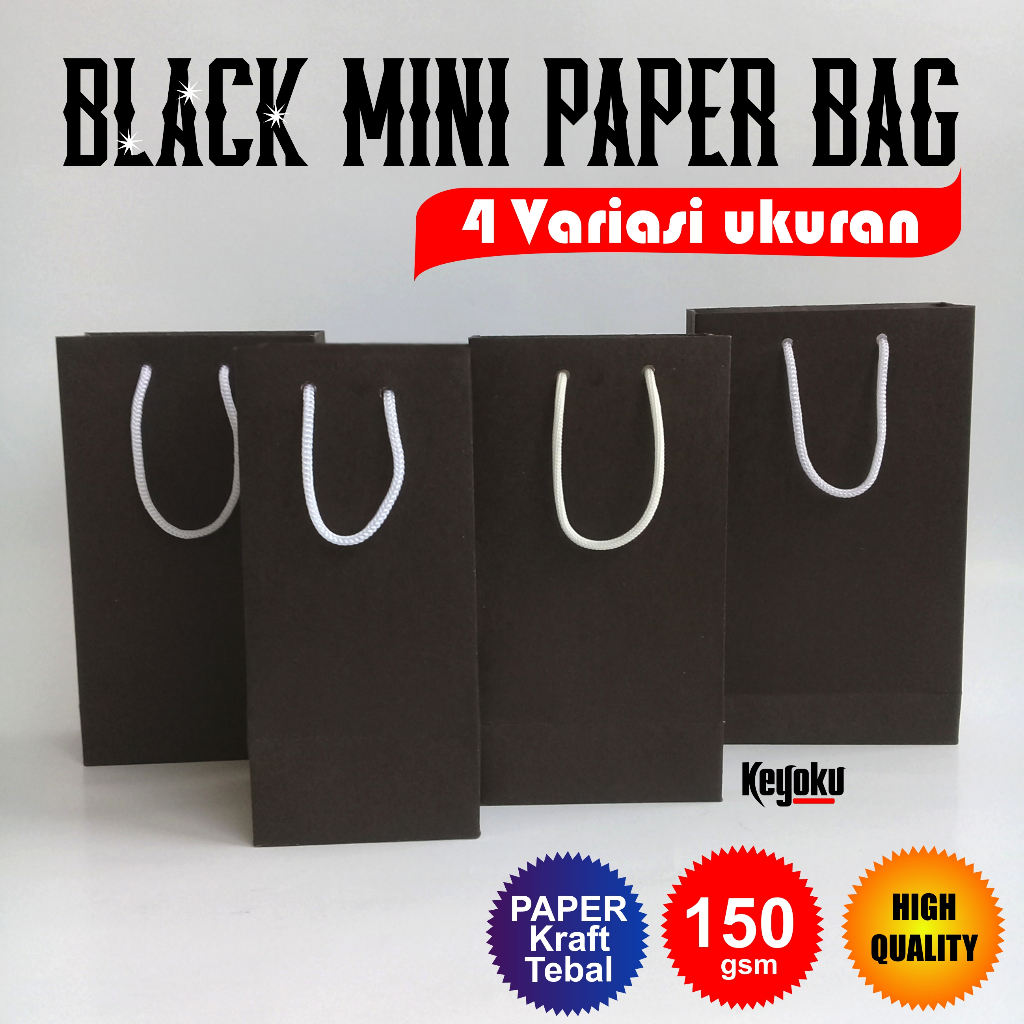 paper bag mini hitam polos