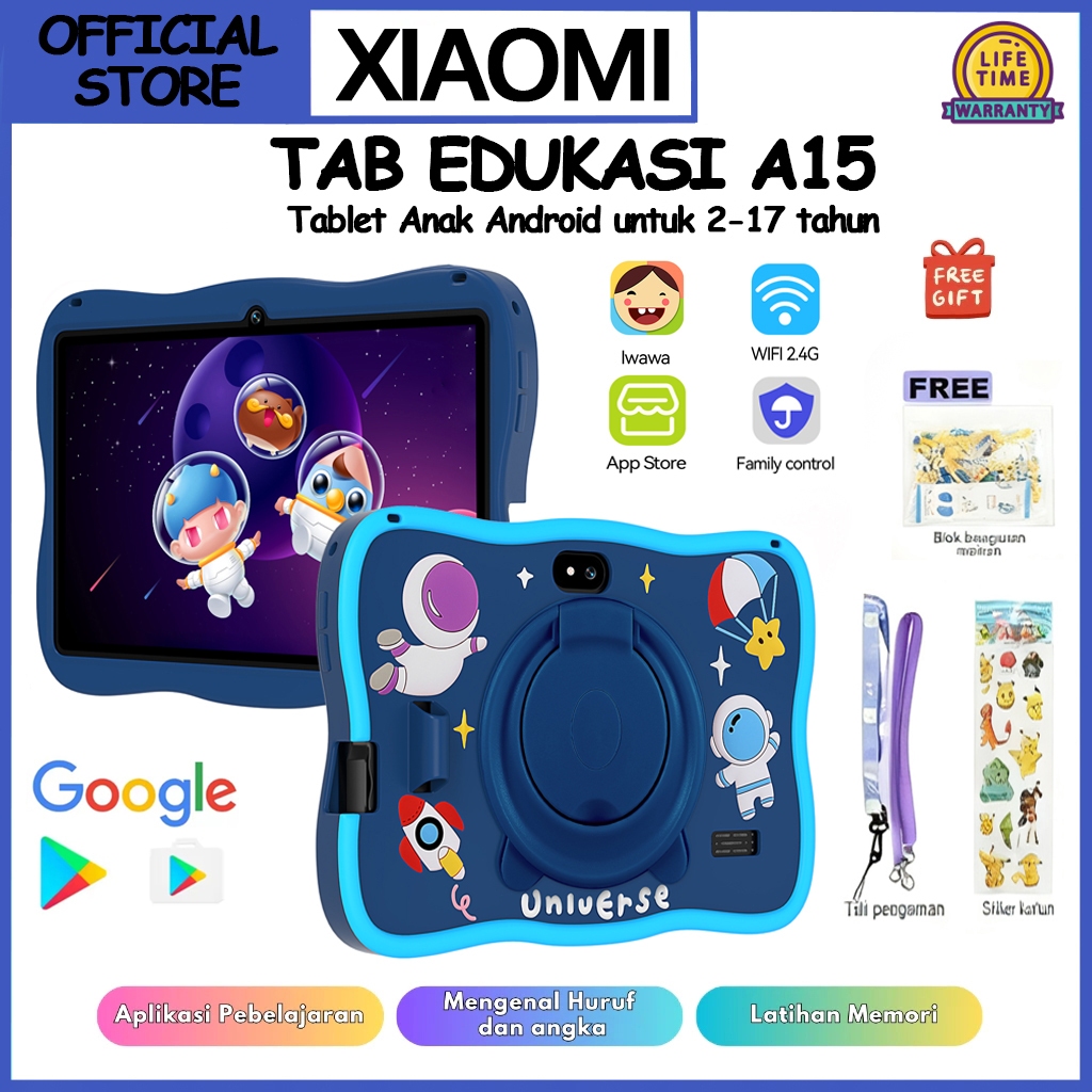 XIAOMI Tablet Anak Tablet 7 Inch Hancdon A15 Tablet PC Tablet Android Anak 10.1inch Kids Tablet 6+12