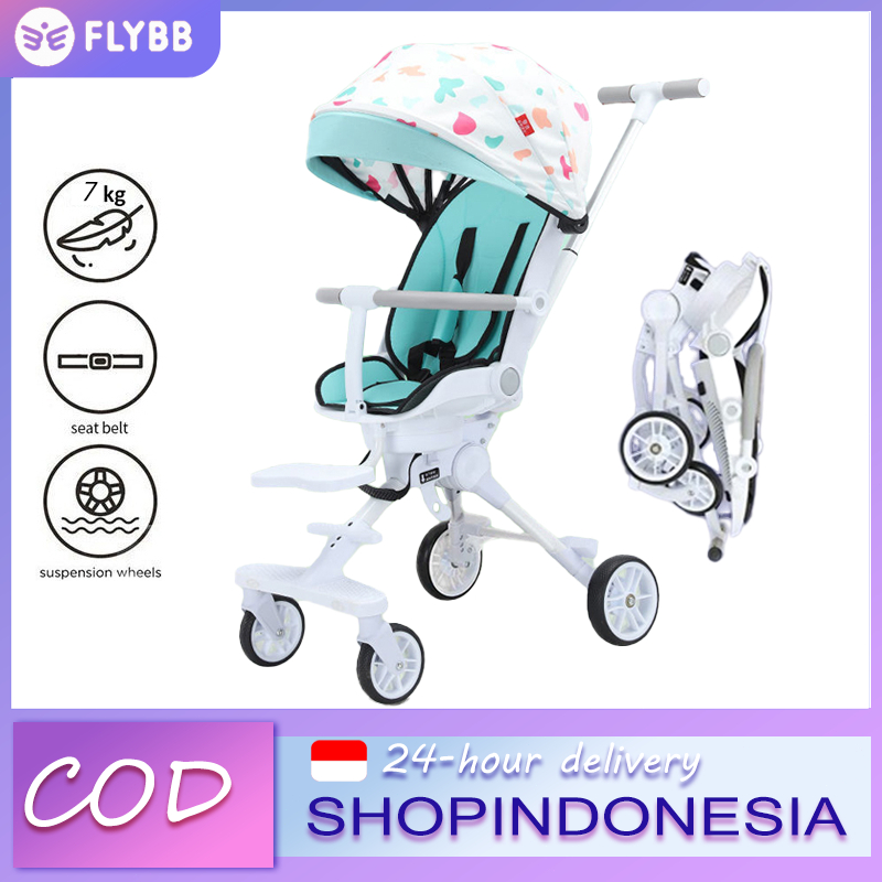 FLYBB Baby Magic Stroller 180 Rotating Kids Stroller Two Way Magic Strollers Foldable 2 Way Budak St