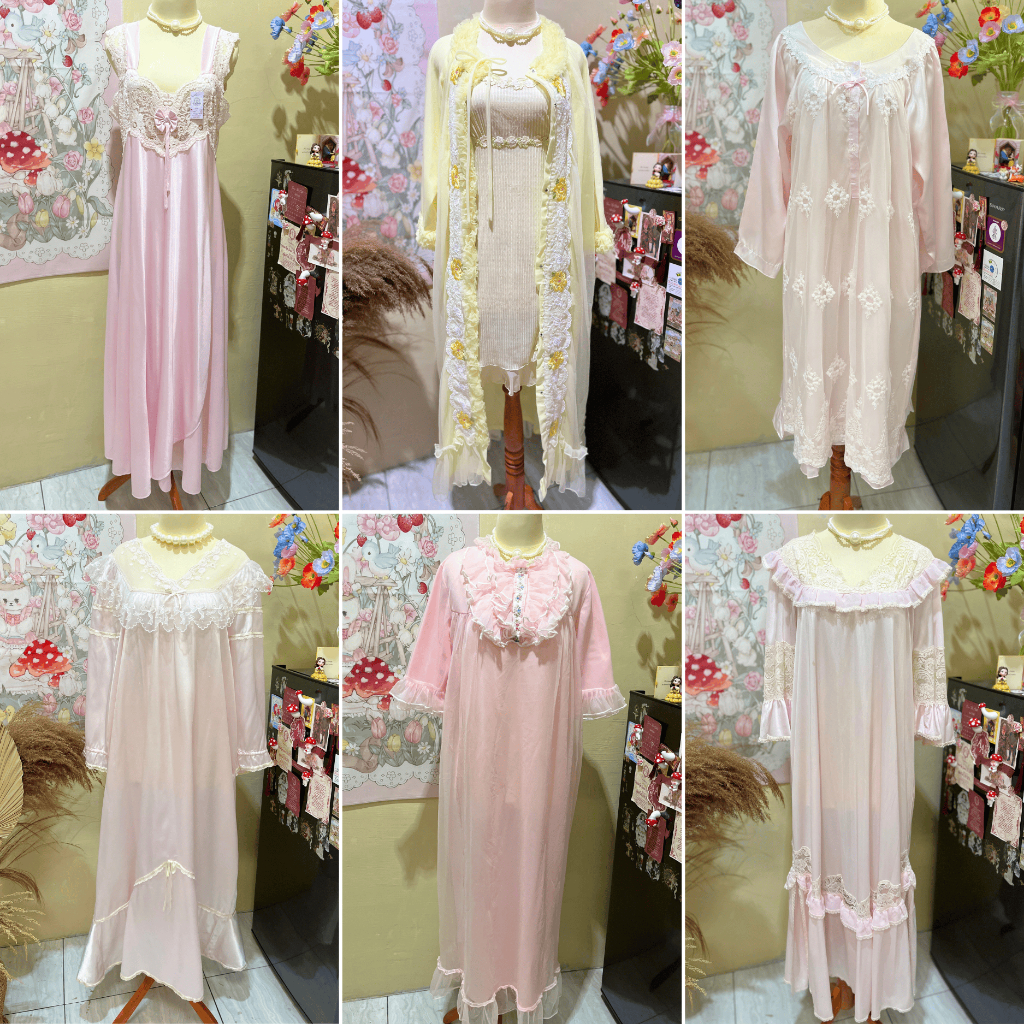 Sleepwear Satin & Tulle – Piyama Dress Daster Kimono Princess Coquette Fairycore Royal Vibes Ratu Su