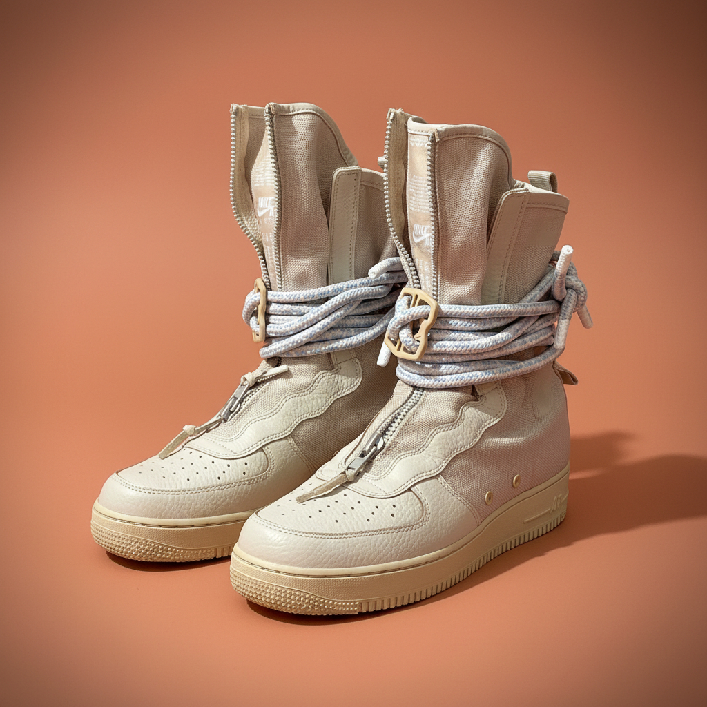 Sepatu Nike SF Air Force 1 High Rattan | Boots Pria Zipper Tali Kulit Size 45