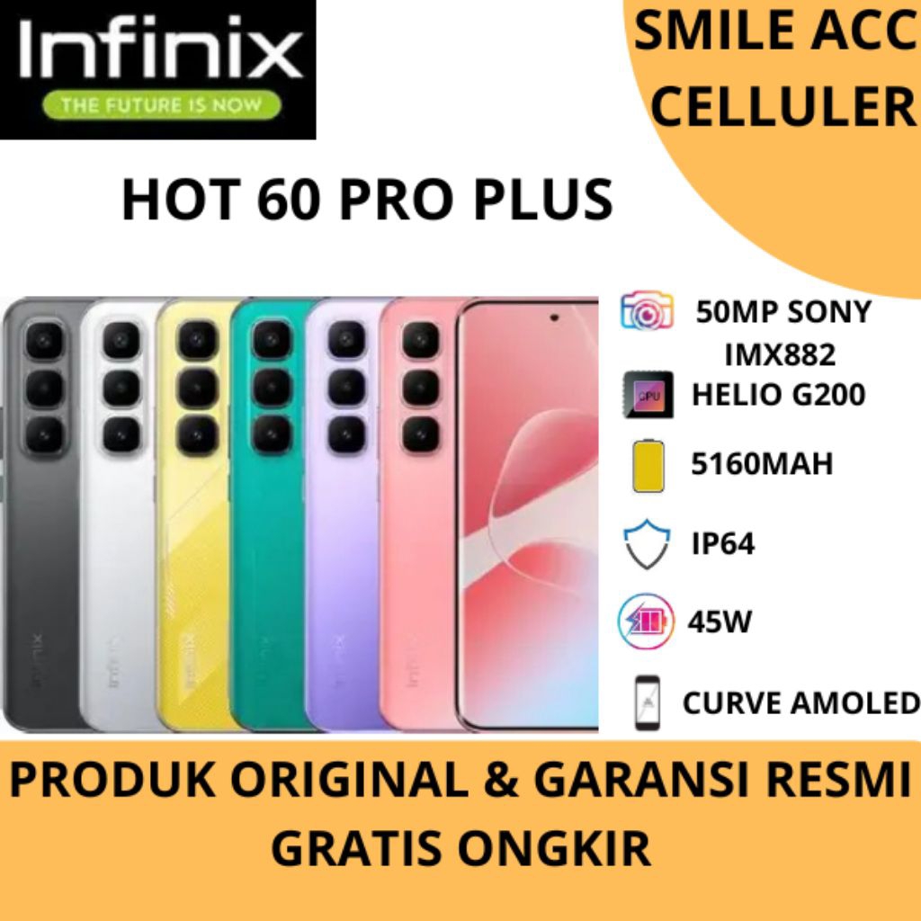 HANDPHONE INFINIX HOT 60 PRO+ RAM 8/256GB GARANSI RESMI
