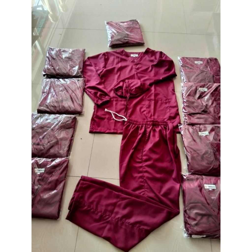 Set OK / Baju Jaga Lengan Panjang / Baju OK Lengan Panjang / Catton Toyobo