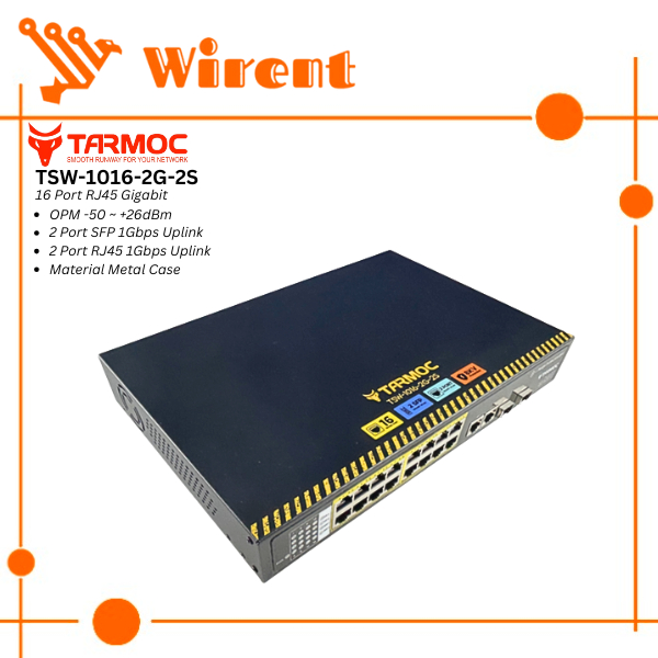 Tarmoc TSW-1016-2G-2S Gigabit 1U Switch Unmanage 16 port Metal Case | TSW-1016-2G-2S
