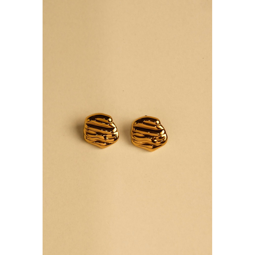 Binar accessory | Stone earring - Stainless 18k gold