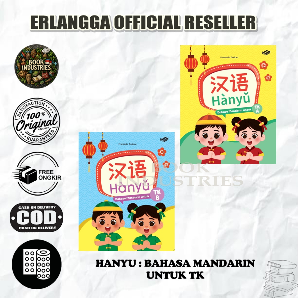 BEST SELLER ORIGINAL HANYU : BAHASA MANDARIN UNTUK TK A & TK B - ERLANGGA FOR KIDS
