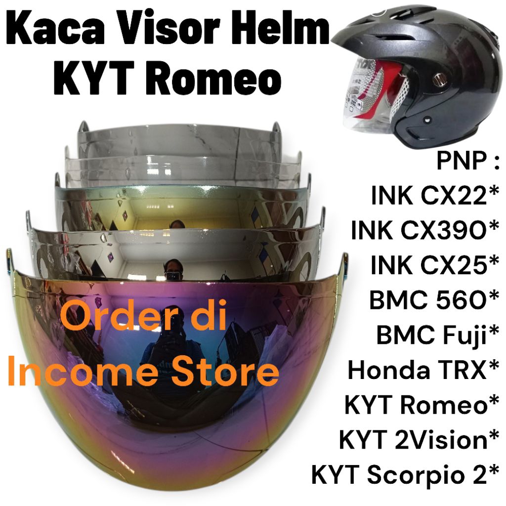 Kaca Visor Helm KYT Romeo Kaca Helm KYT Topi Romeo Halfface Kaca Helm KYT Scorpion 2