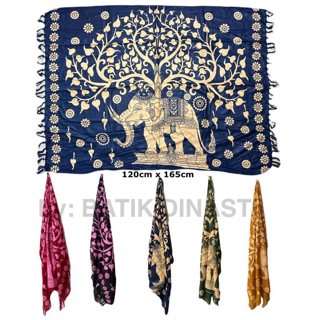 Sarung Pantai/Kain Bali Motif Gajah & Pohon Kehidupan