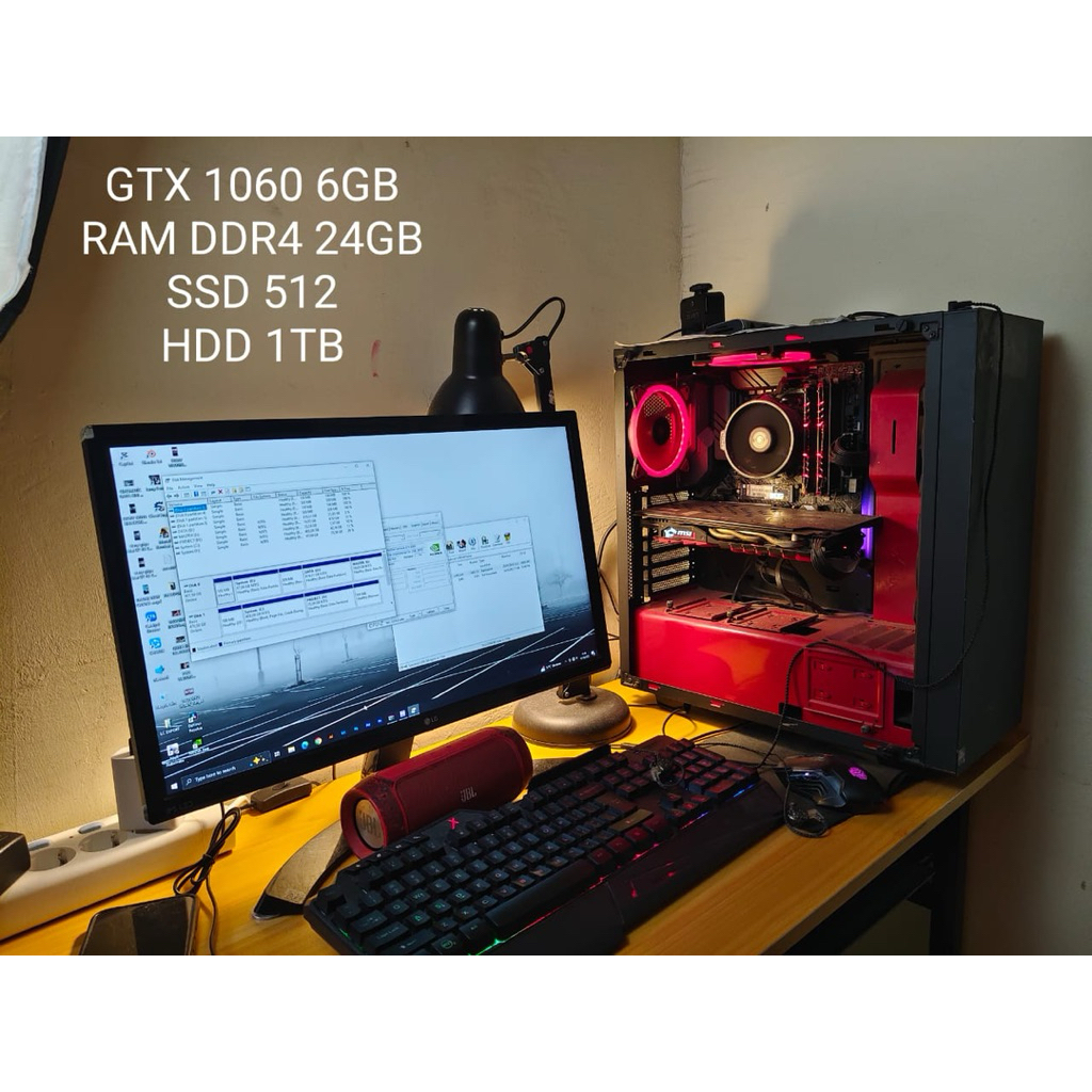 PC GAMING LENGKAP AMD RYZEN 5 GTX 1060 RAM 24GB