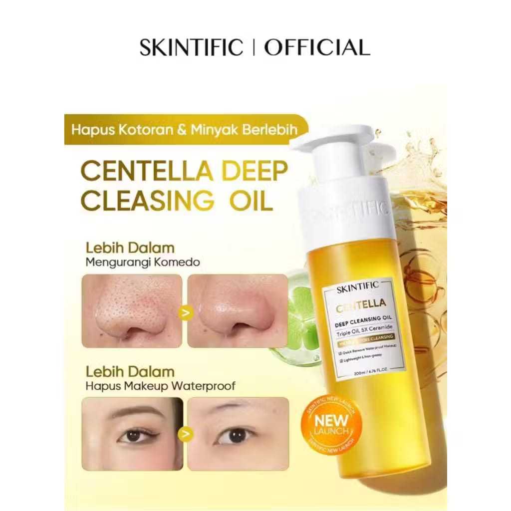 SKINTIFIC - Centella Deep Cleansing Oil 200ml | oil cleanser micellar water