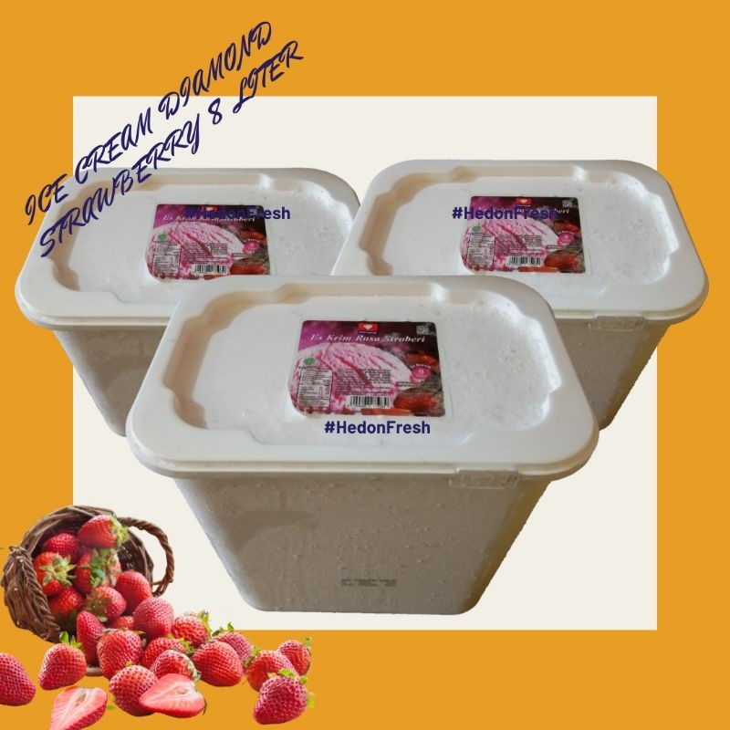 Es Krim/Ice Cream Diamond 8 Liter Strawberry (Harga Termurah)