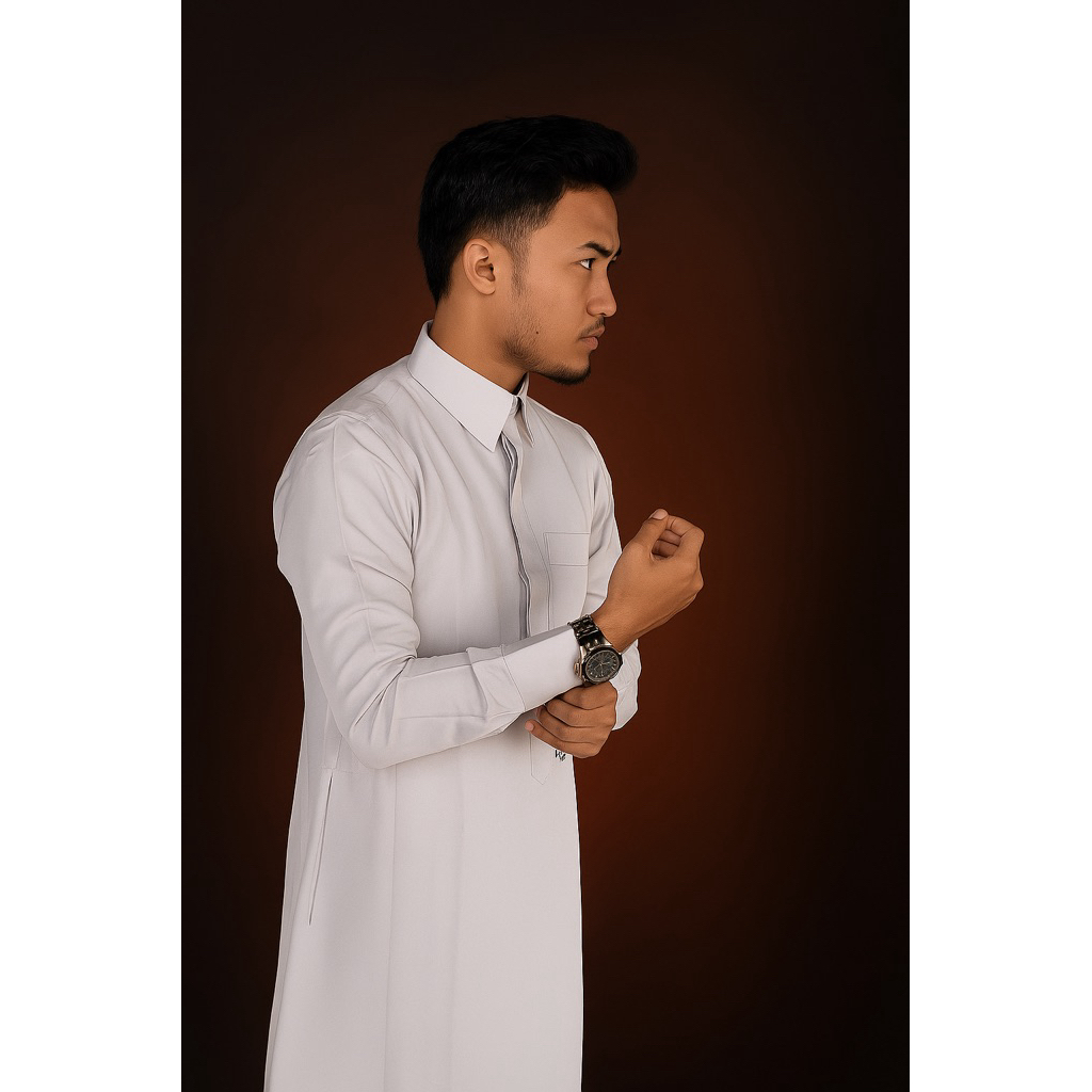 Thobe Kerah Kemeja Makappa Model slimfit | Jubah pria | Gamis Pria Terbaru