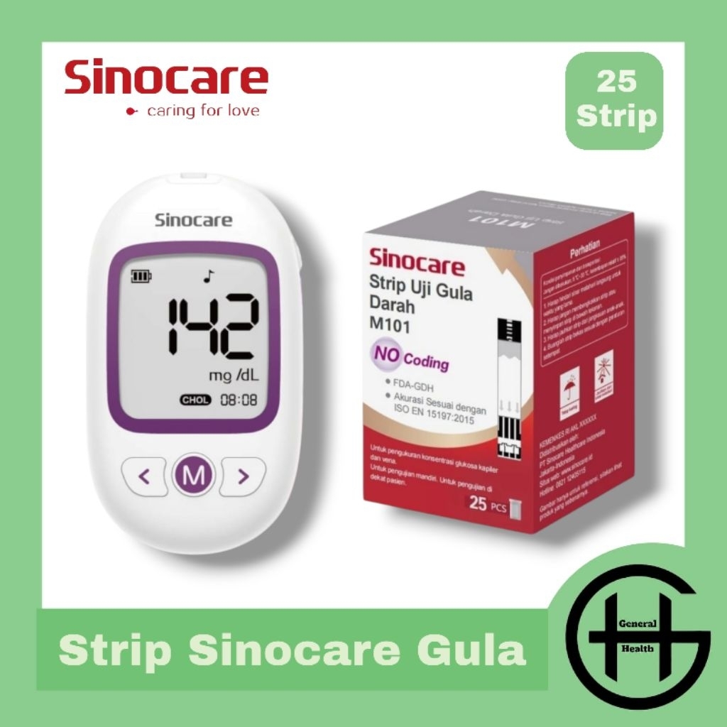 Strip Sinocare Gula Darah  Isi Ulang Sinocare Gula  Refill Sinocare Gula