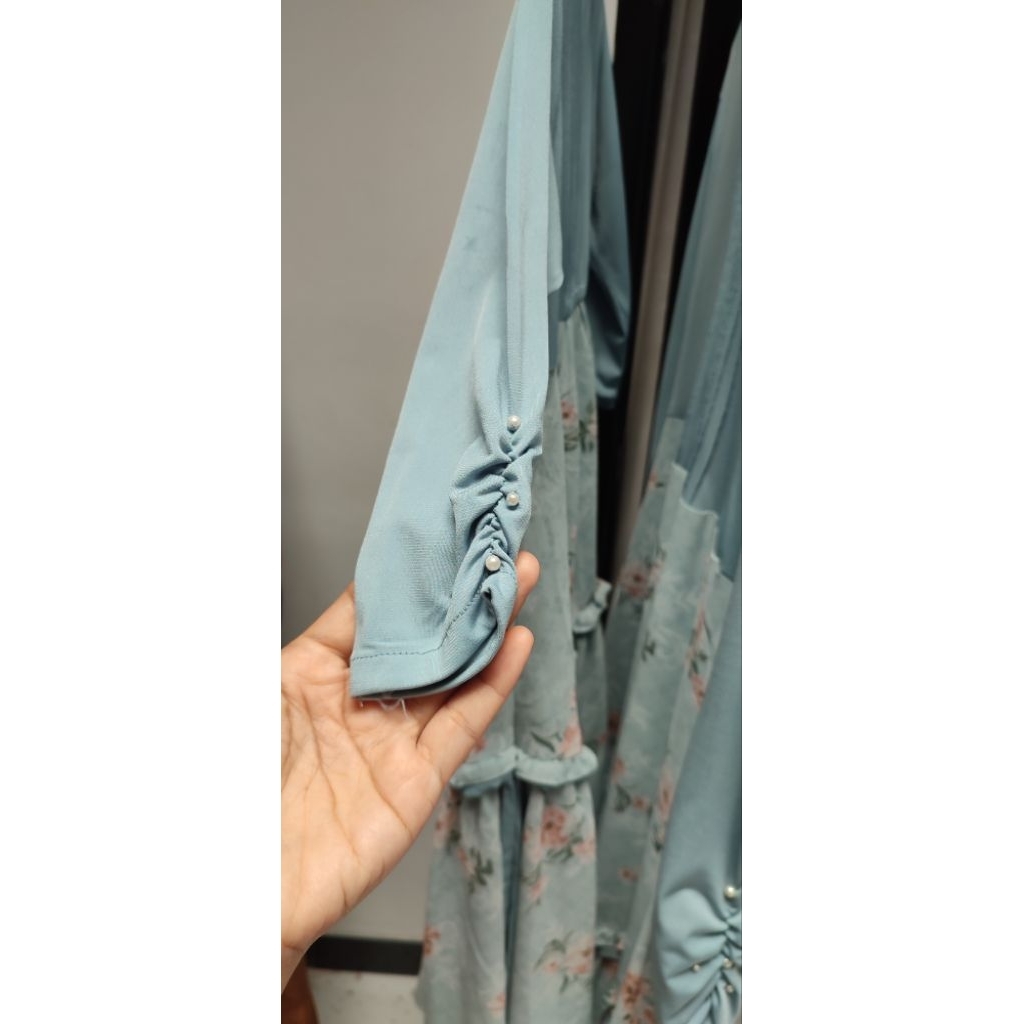 preloved dress atelier angelina la fleur dress warna baby blue,couple dress ibu dan anak