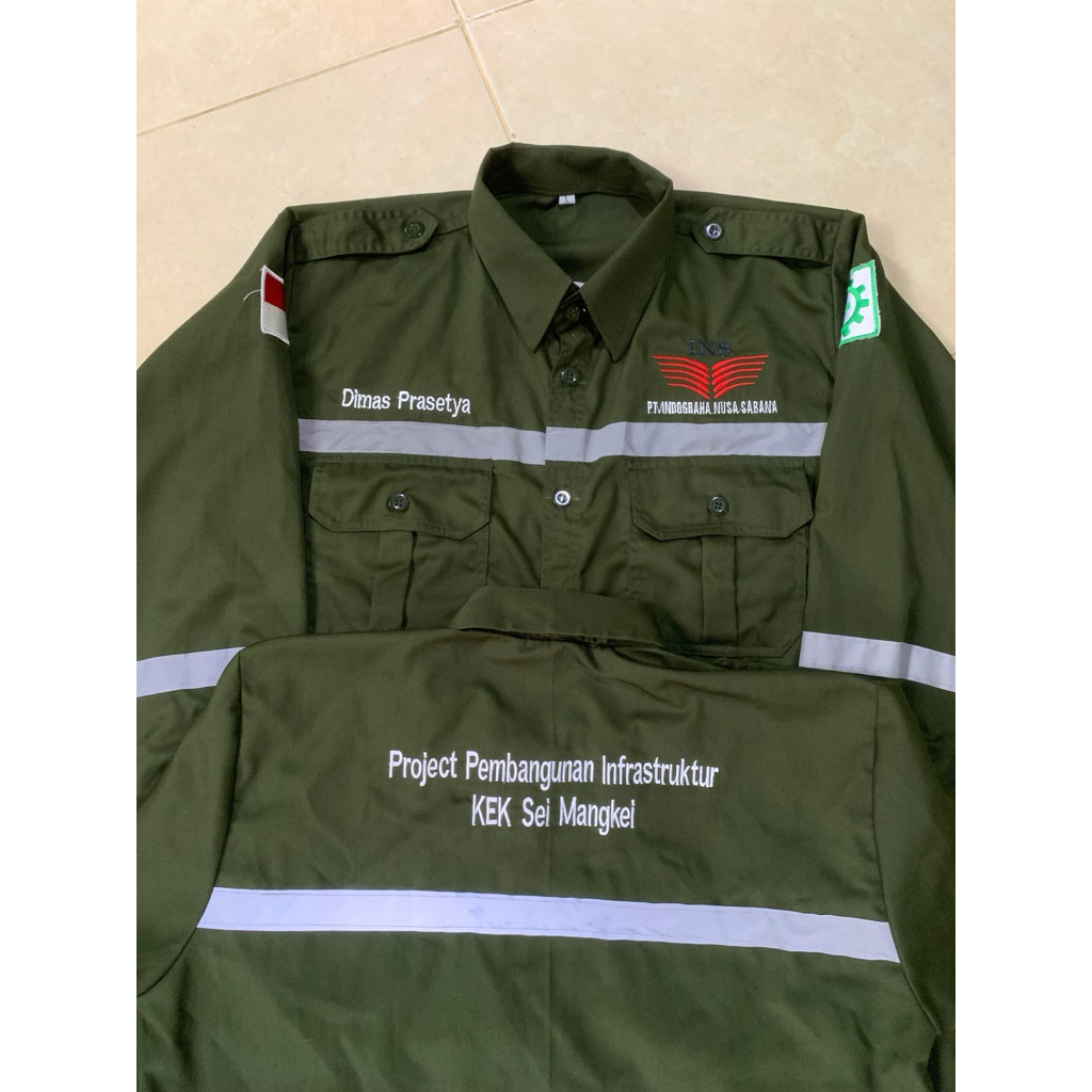 Wearpack Briliant Safety Gratis Bordir satuan baju kerja proyek bengkel kanopi pertambangan Murah