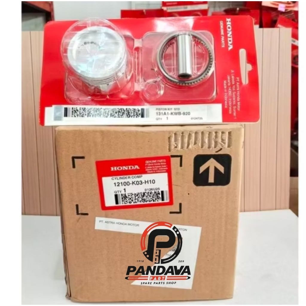 PAKET KAS BLOK DAN PISTON SET K03 REVO FI REVO FIT INJEKSI REVO X 12100K03H10 131A1KWB920 ORIGINAL A
